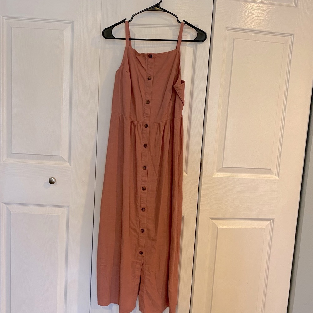Blush Pink Button Down Dress